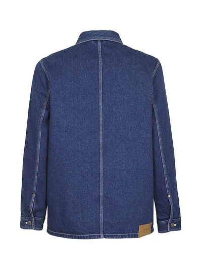 Shop Ami Alexandre Mattiussi Buttoned Denim Jacket In Indigo Scuro