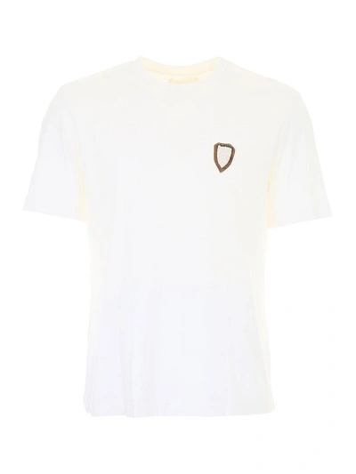 Shop Ih Nom Uh Nit T-shirt With Crest In Off White (white)