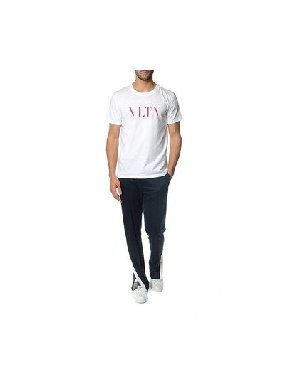 Shop Valentino White Cotton T-shirt With Vltn Logo