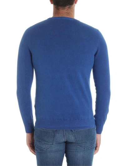 Shop Jeordies Checkered Pattern Sweatshirt In Blue