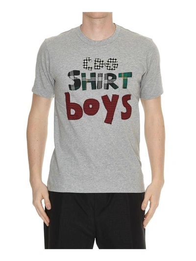 Shop Comme Des Garçons Shirt Patches T-shirt In Grey