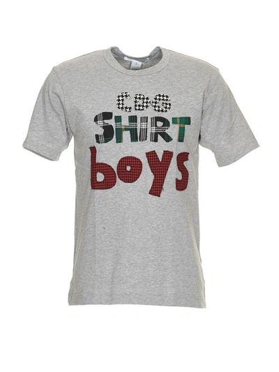 Shop Comme Des Garçons Shirt Patches T-shirt In Grey
