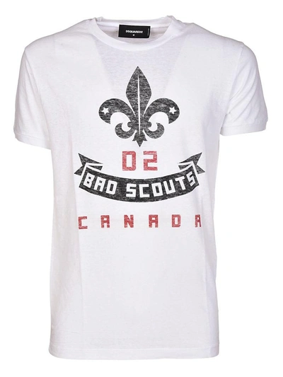 Shop Dsquared2 Bro Scouts Print T-shirt In White