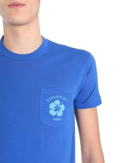 Shop Dsquared2 Round Collar T-shirt In Blu