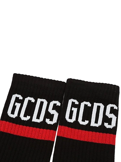 Gcds Printed Logo Socks In Black
