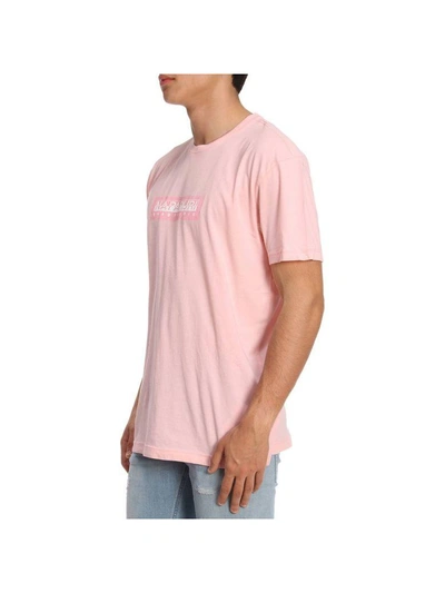 Shop Napapijri T-shirt T-shirt Men  In Pink