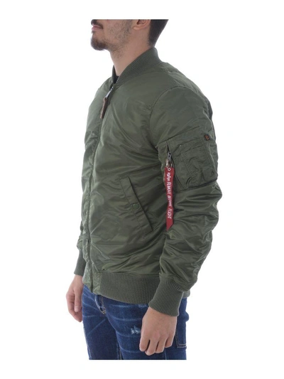 Shop Alpha Industries Fitted Bomber Jacket In Verde Militare