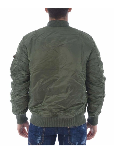 Shop Alpha Industries Fitted Bomber Jacket In Verde Militare