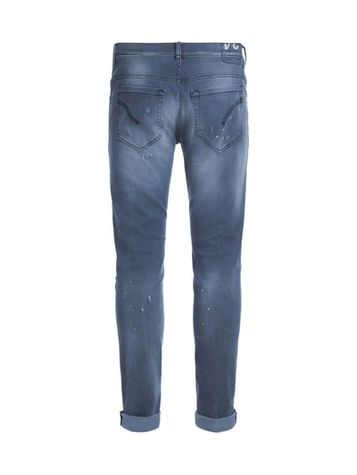 Shop Dondup George Light Grey Washed Denim Jeans In Grigio