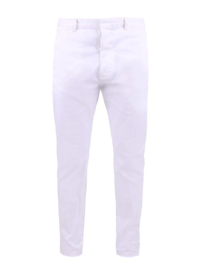 Shop Dsquared2 White Stretch Trousers