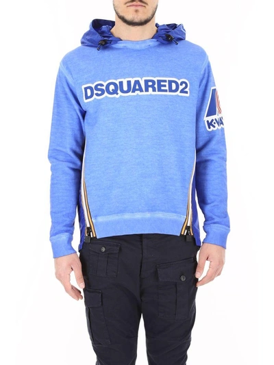 Shop Dsquared2 K-way Hoodie In Light Blueblu