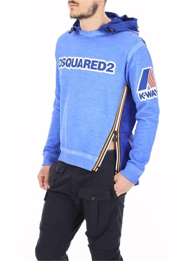 Shop Dsquared2 K-way Hoodie In Light Blueblu