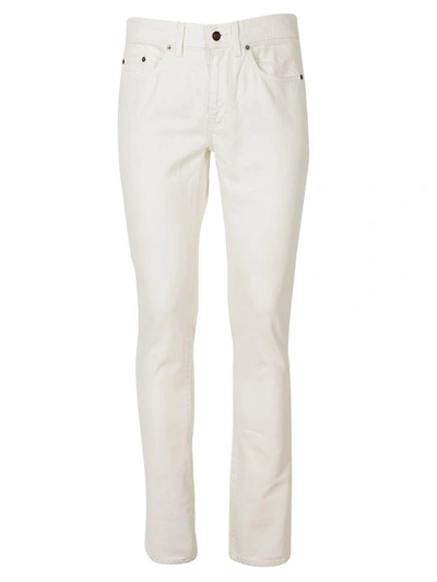 Shop Saint Laurent Denim Pants In Dirty White