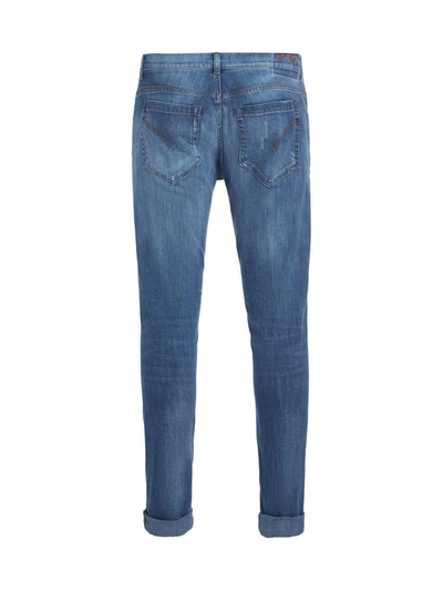 Shop Dondup George Light Blue Washed Denim Jeans