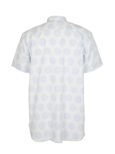 Shop Comme Des Garçons Shirt Polka Dot Shirt In Bianco/celeste