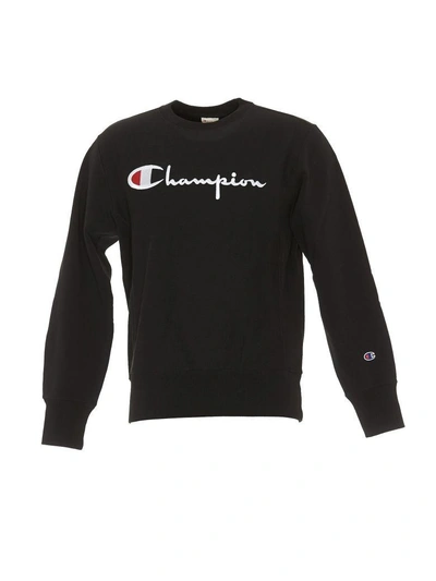 Shop Champion Crew Neck Sweatshirt In Black