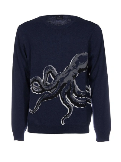 Paul Smith Octopus Sweater In Blue | ModeSens