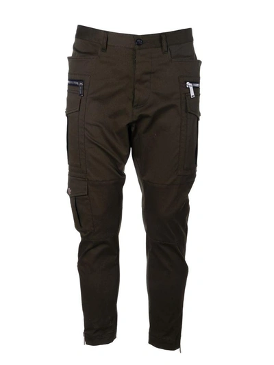 Shop Dsquared2 Fitted Cargo Trousers In 710c
