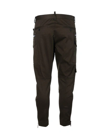 Shop Dsquared2 Fitted Cargo Trousers In 710c