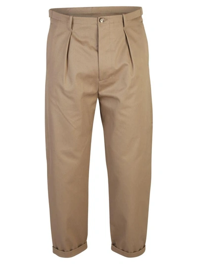 Shop Valentino Beige Pleated Trousers