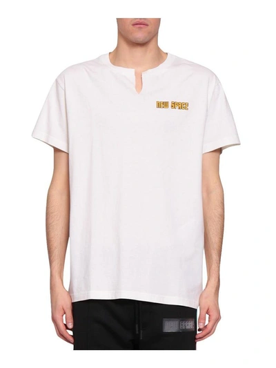 Shop Off-white Dad Space On Deck Cotton T-shirt In Bianco