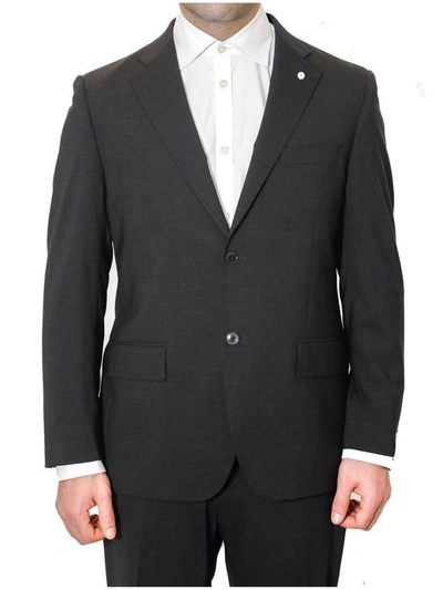 Shop Luigi Bianchi Mantova Lubiam - Short Drop 4 Grey Wool Suit