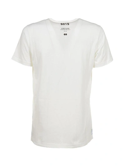 Shop Stone Island Shadow Project Si Shadow Printed T-shirt In Bianco