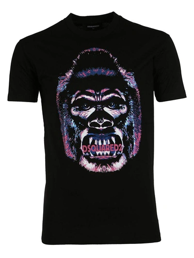 Dsquared2 Gorilla Printed Cotton Jersey T-shirt In Black | ModeSens