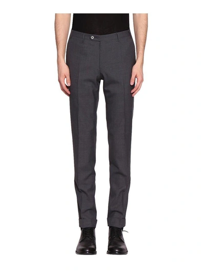 Shop Corneliani Wool Trousers In Grigio