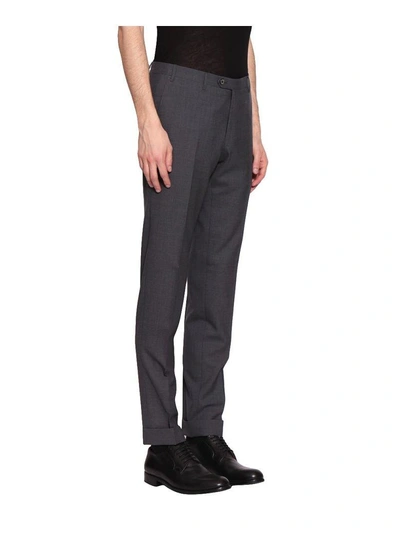 Shop Corneliani Wool Trousers In Grigio