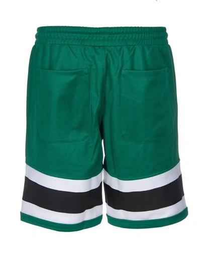 Shop Ami Alexandre Mattiussi Striped Track Shorts In Verde
