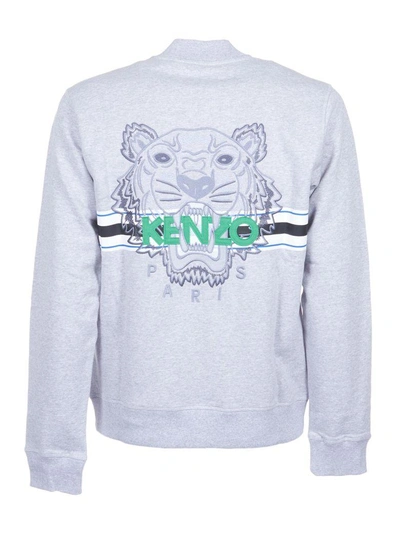Shop Kenzo Tiger Bomber Jacket In Gris Clair