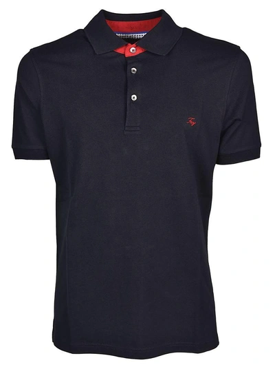Shop Fay Embroidered Logo Polo Shirt In Blu