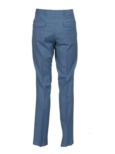 Shop Prada Straight Leg Trousers In Avio