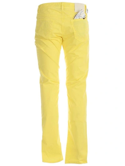 Shop Jacob Cohen Trousers In Light Yellow