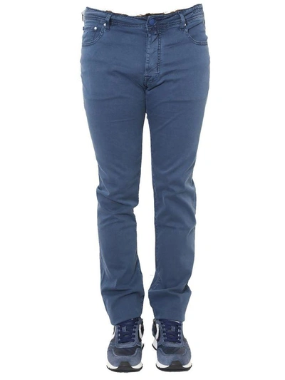 Shop Jacob Cohen - Cotton Trousers In Blue