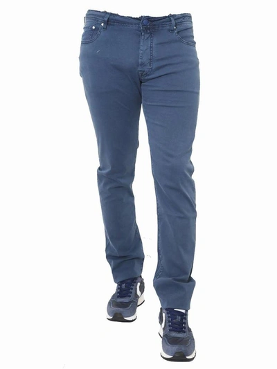 Shop Jacob Cohen - Cotton Trousers In Blue