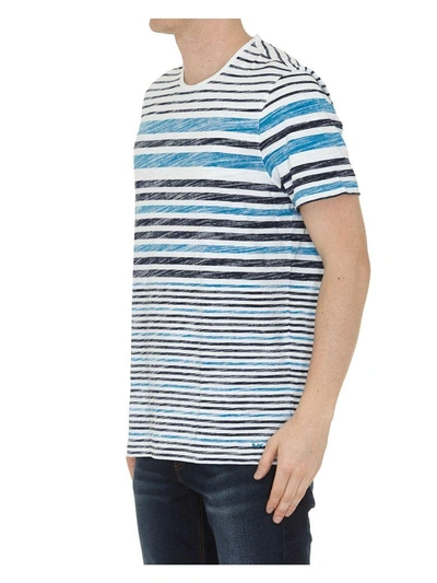 Shop Michael Kors Striped T-shirt In Harbor Blue