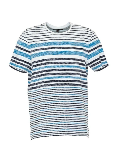 Shop Michael Kors Striped T-shirt In Harbor Blue