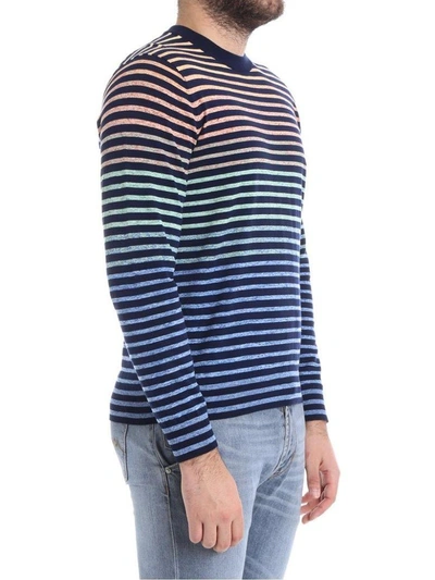 Shop Paul Smith Striped Sweatshirt In Blue-orange