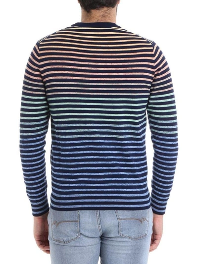 Shop Paul Smith Striped Sweatshirt In Blue-orange