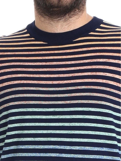 Shop Paul Smith Striped Sweatshirt In Blue-orange