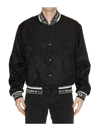 Shop Dolce & Gabbana Varsity Jacket In Black