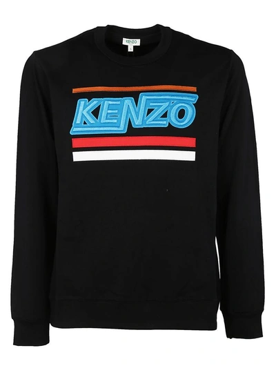 Shop Kenzo Embroidered Logo Sweatshirt In Noir