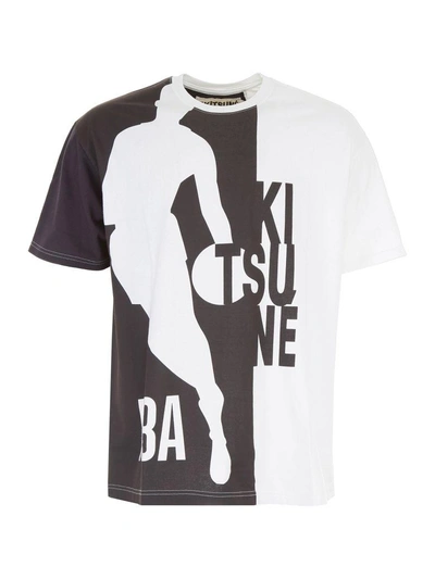 Shop Kitsuné Bicolor Nba T-shirt In Basic