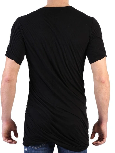 Shop Rick Owens Black Ruffled T-shirt