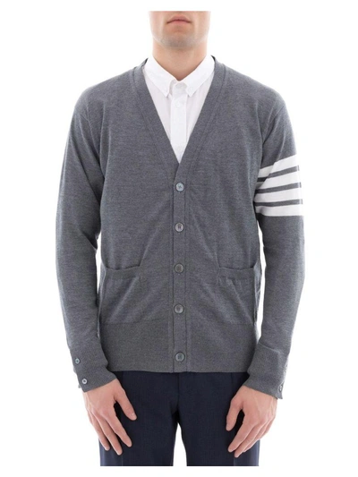 Shop Thom Browne Grey Wool Sweatshirt