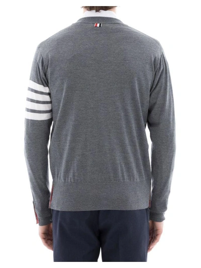 Shop Thom Browne Grey Wool Sweatshirt