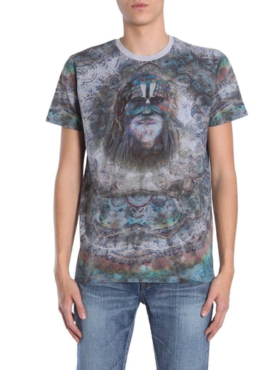 Shop Etro Round Collar T-shirt In Grigio