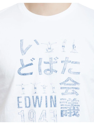 Shop Edwin White Cotton T-shirt